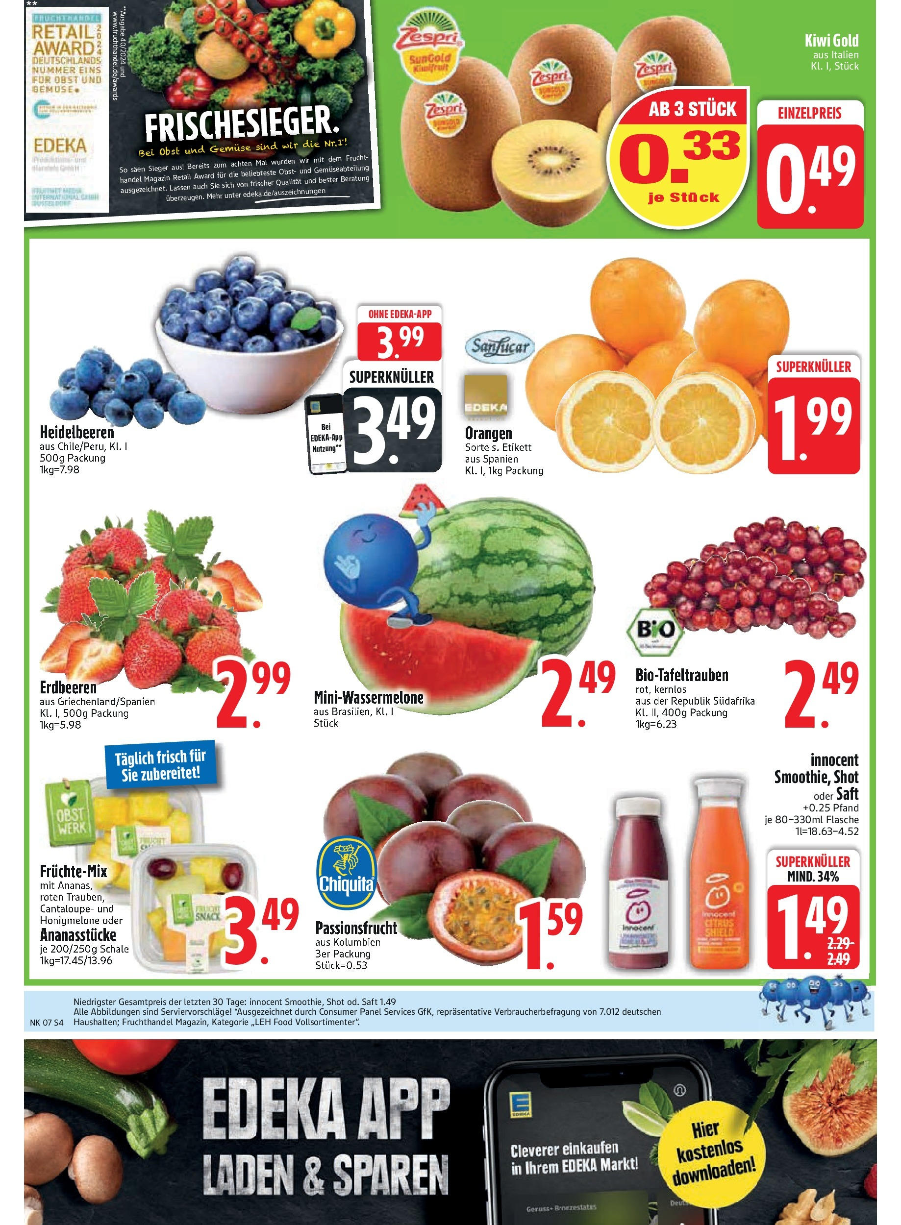 Edeka - Kirchseeon, Westring 5 (ab 10.02.2025) » Angebote Online | Seite: 6 | Produkte: Orangen, Honigmelone, Gemüse, Erdbeeren