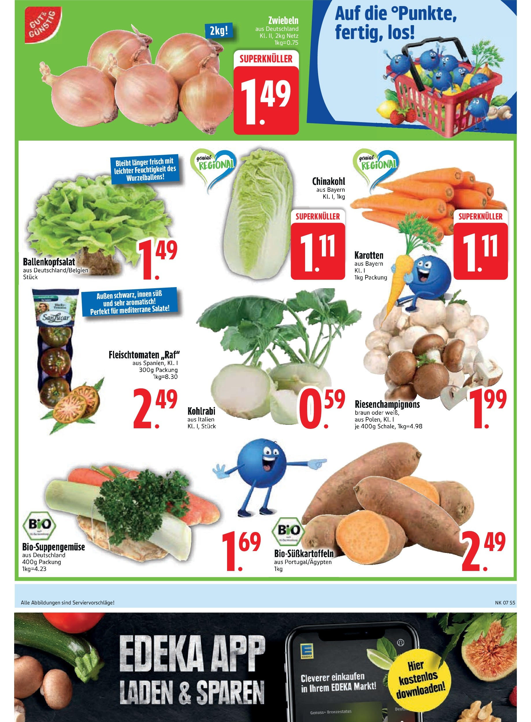 Edeka - Kirchseeon, Westring 5 (ab 10.02.2025) » Angebote Online | Seite: 7 | Produkte: Kohlrabi, Zwiebeln, Chinakohl