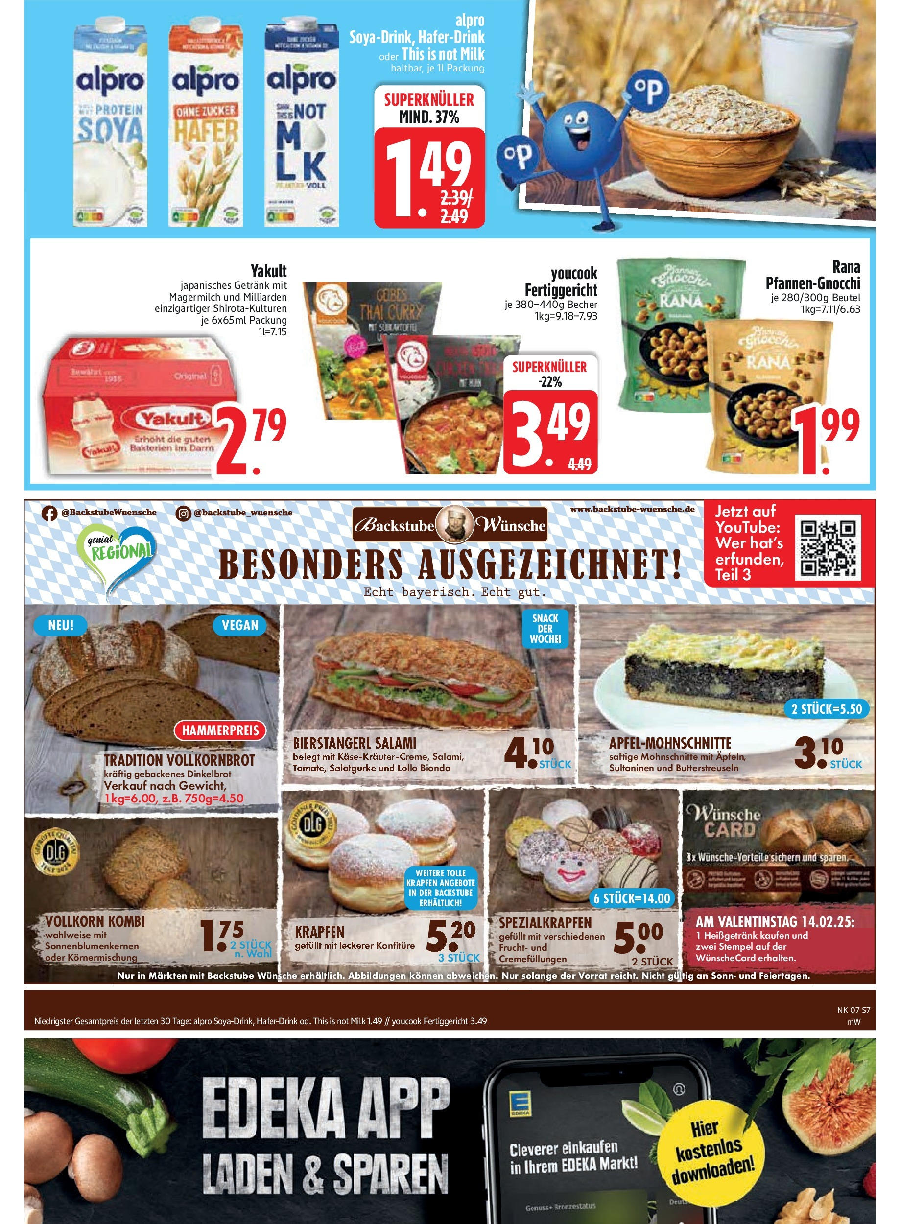 Edeka - Kirchseeon, Westring 5 (ab 10.02.2025) » Angebote Online | Seite: 9 | Produkte: Youcook, Alpro, Zucker, Salami