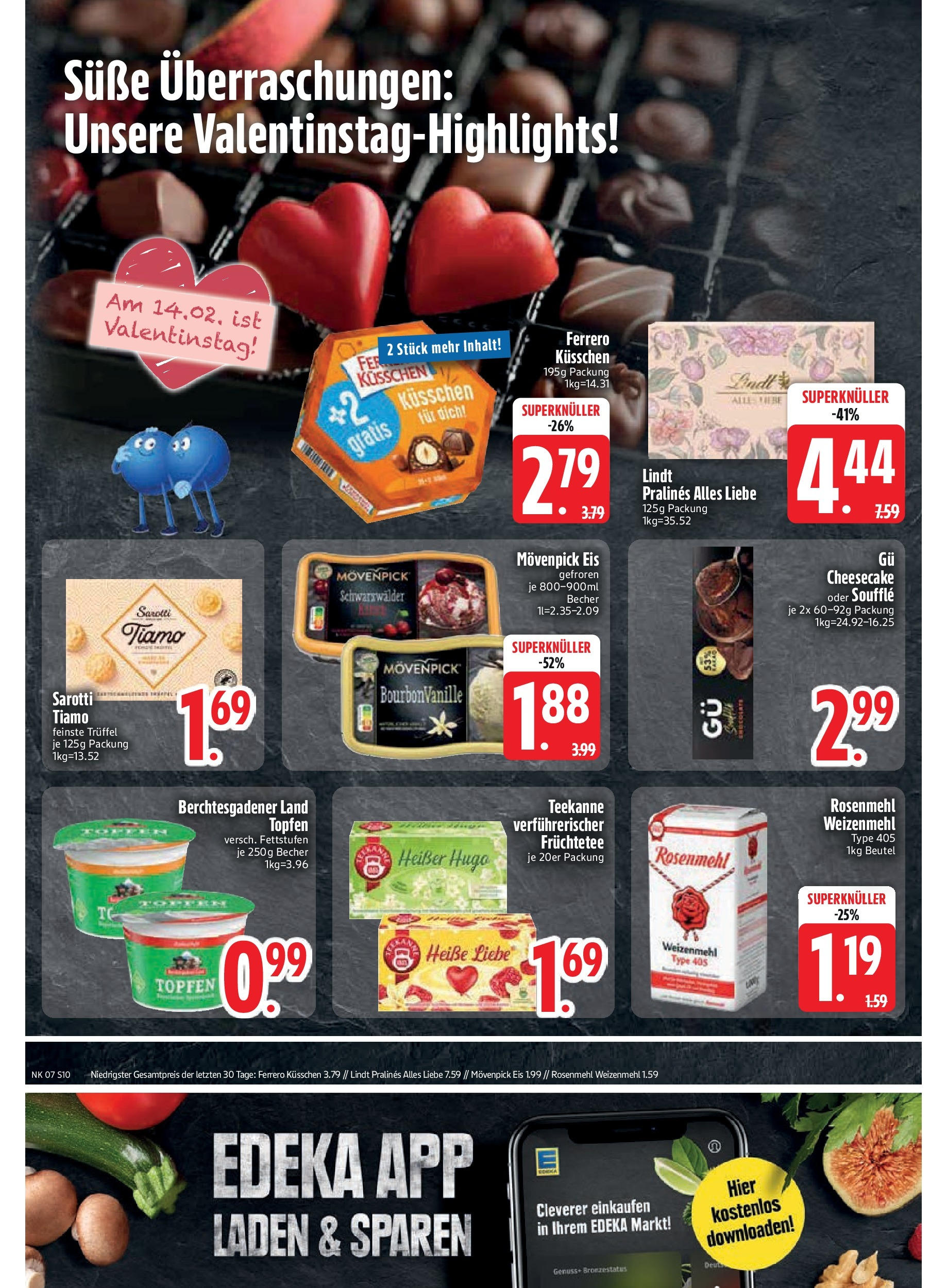 Edeka - Kirchseeon, Westring 5 (ab 10.02.2025) » Angebote Online | Seite: 12 | Produkte: Weizenmehl, Teekanne, Lindt, Eis