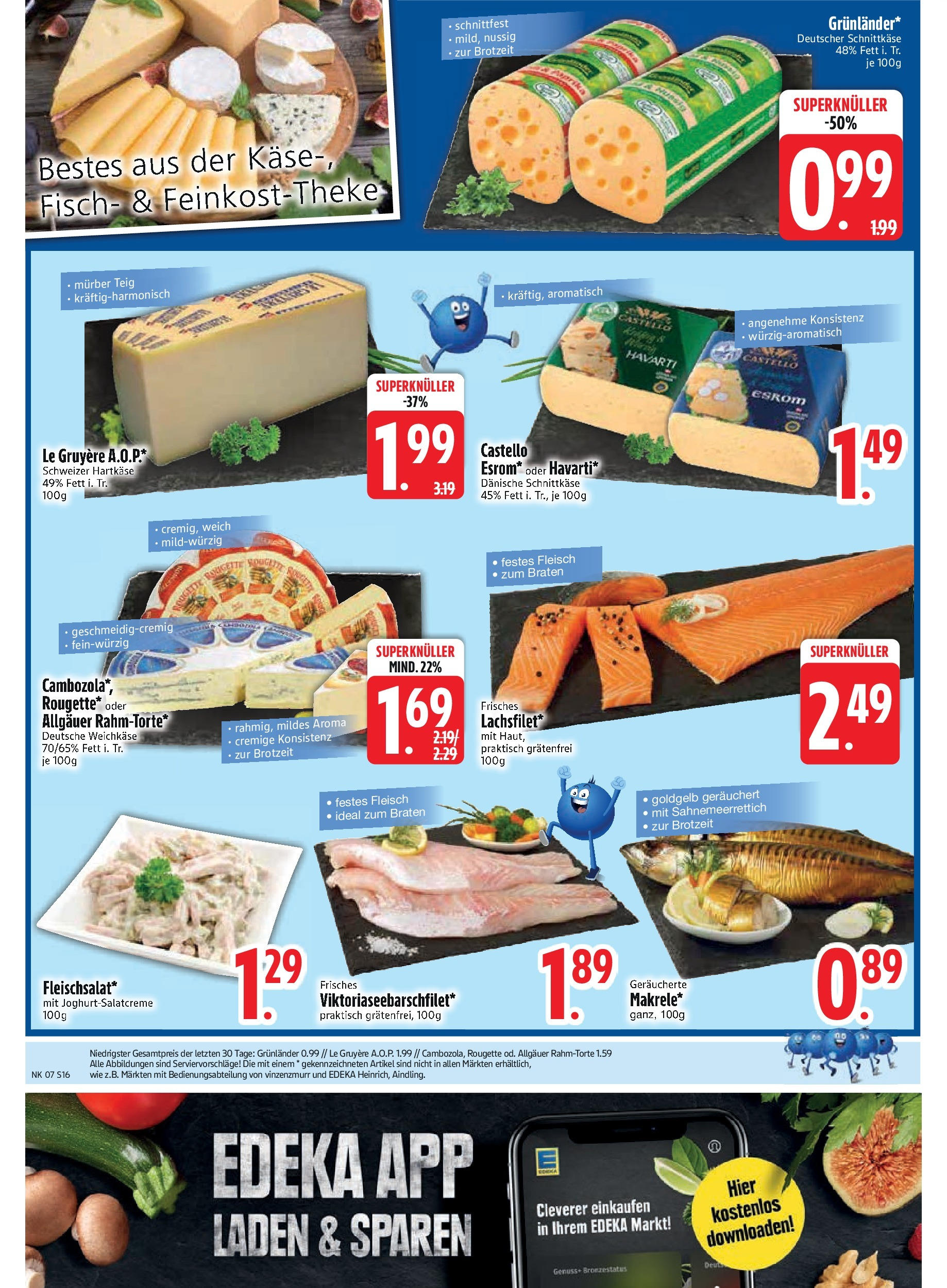 Edeka - Kirchseeon, Westring 5 (ab 10.02.2025) » Angebote Online | Seite: 18 | Produkte: Käse, Fisch, Grunlander, Fleisch