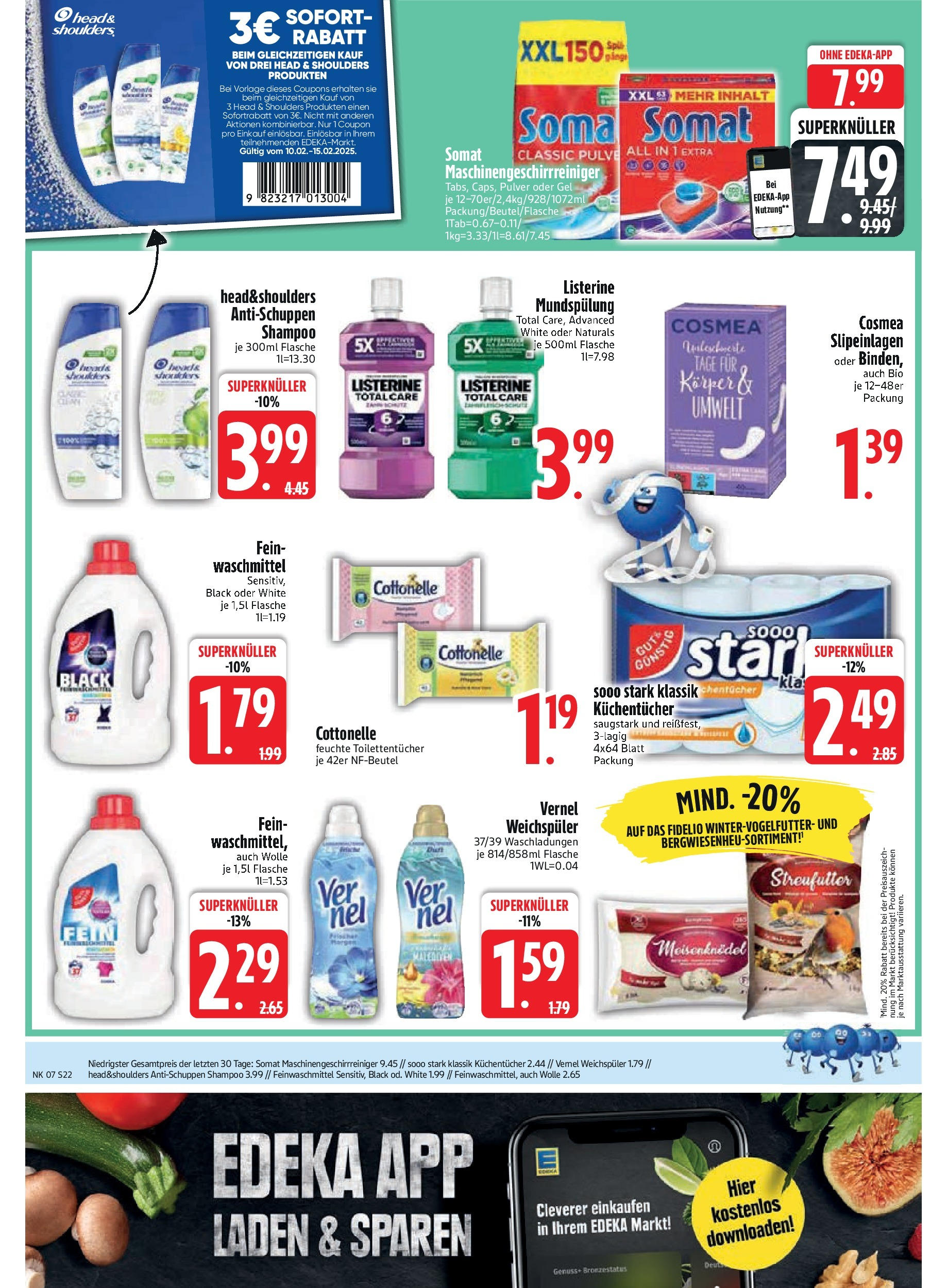 Edeka - Kirchseeon, Westring 5 (ab 10.02.2025) » Angebote Online | Seite: 24 | Produkte: Weichspüler, Waschmittel, Vernel, Listerine