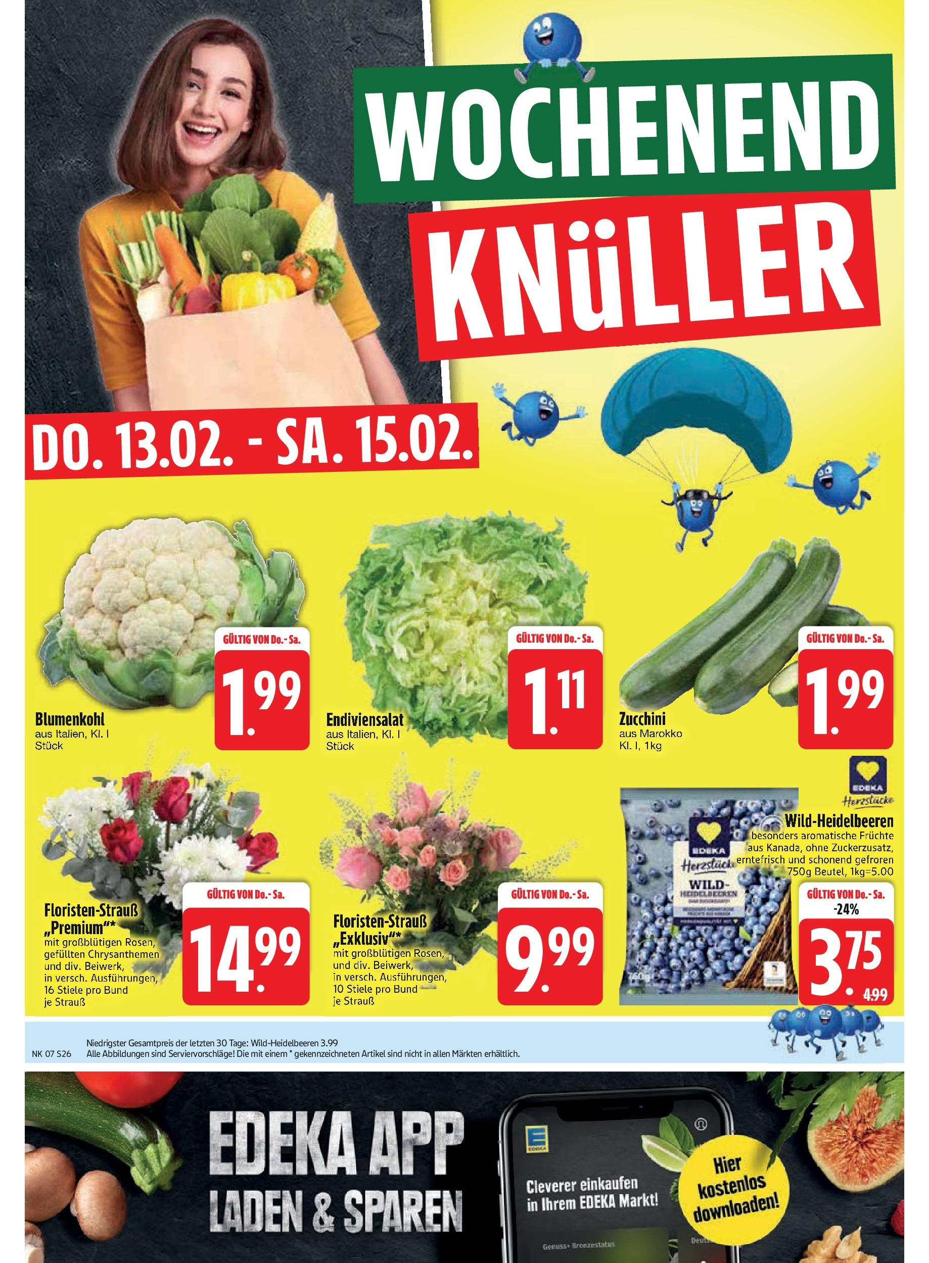 Edeka - Kirchseeon, Westring 5 (ab 10.02.2025) » Angebote Online | Seite: 28 | Produkte: Heidelbeeren, Blumenkohl, Zucchini