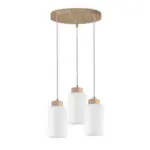 Möbelix Hängeleuchte Bosco H: 110 Cm 3-Flammig, Echtholz/milchglas