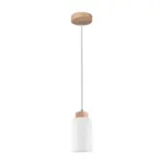 Möbelix Hängeleuchte Bosco H: 110 cm 1-Flammig, Echtholz/Milchglas