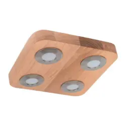 Led-deckenleuchte Sunniva L: 26 Cm Mit Echtholz