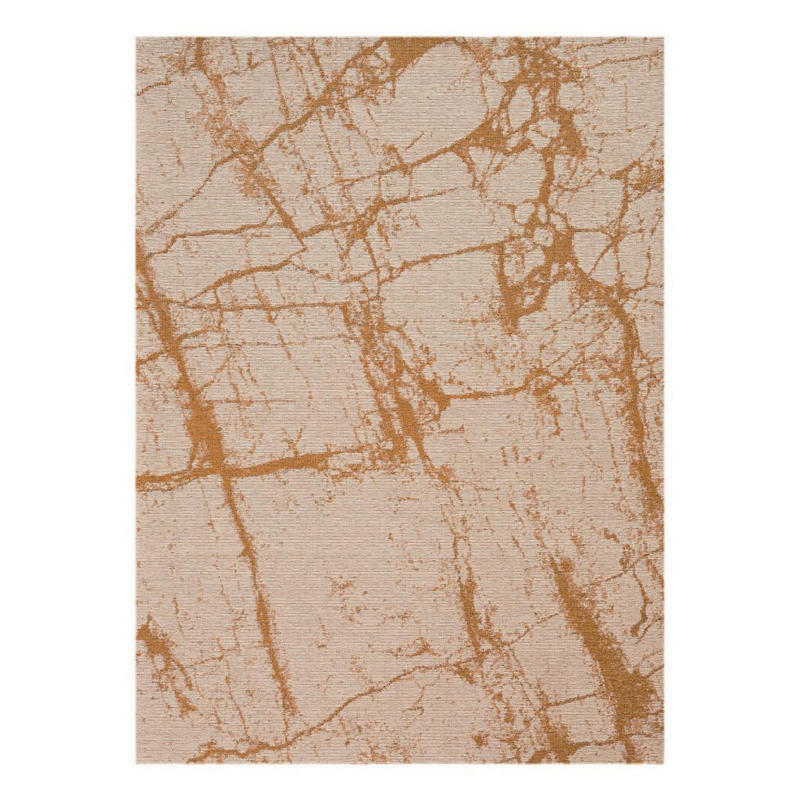 Webteppich Goldfarben/beige Marble Cotton 160x230 Cm