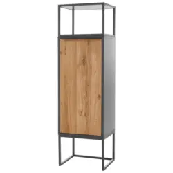 Regal Mit Drehtür Asmara B: 50 Cm Anthrazit/eiche Dekor