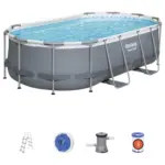 Möbelix Aufstellpool Oval Power Steel + Leiter L: 427 cm