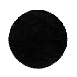 Hochflor Teppich Schwarz Naturfaser Sydney 120x120 Cm