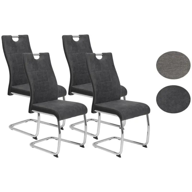 Schwingstuhl Alina S Anthrazit Gepolstert 4er-Set