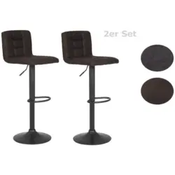 Barhocker-set Höhenverstellbar + Lehne Amanda I Schlammfarben