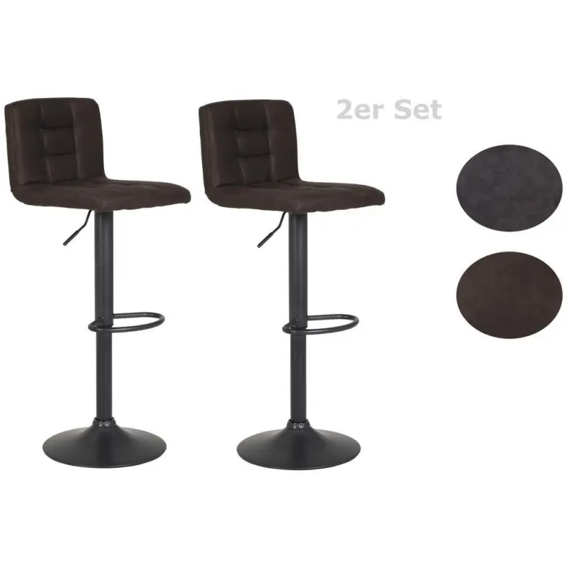 Barhocker-set Höhenverstellbar + Lehne Amanda I Schlammfarben