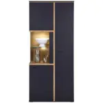 Möbelix Vitrine Miron B: 86,7 Cm Schwarz/flagstaff Eiche