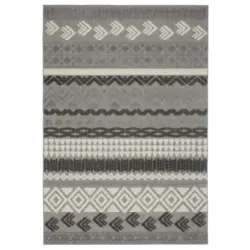 Flachwebteppich Grau Mit Muster Etta 160x230 cm