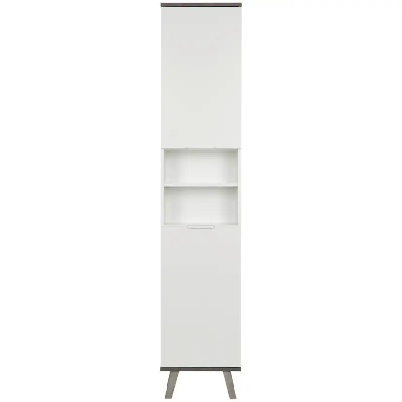 Hochschrank Mit Echtholzfüßen Turin B: 40 Cm Weiß/beton