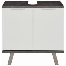 Waschbeckenunterschrank Turin 4 B: 60 Cm Weiß/beton