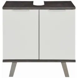 Waschbeckenunterschrank Turin 4 B: 60 Cm Weiß/beton