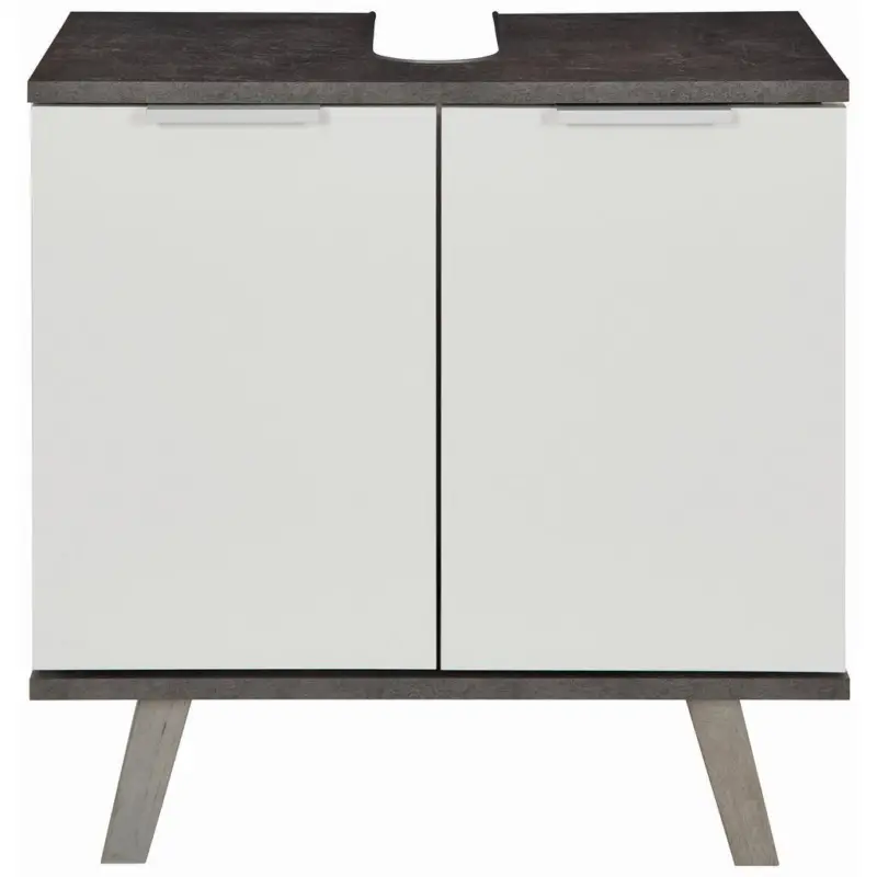 Waschbeckenunterschrank Turin 4 B: 60 Cm Weiß/beton