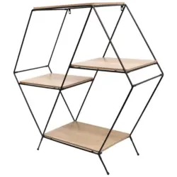 Regal Mailand B: 75 cm Naturfarben/Schwarz