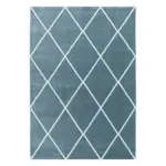 Möbelix Hochflor Teppich Blau/weiß Rio 80x150 Cm