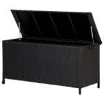 Möbelix Kissenbox Rattan auf Rädern 133x63x55 cm 226l Schwarz