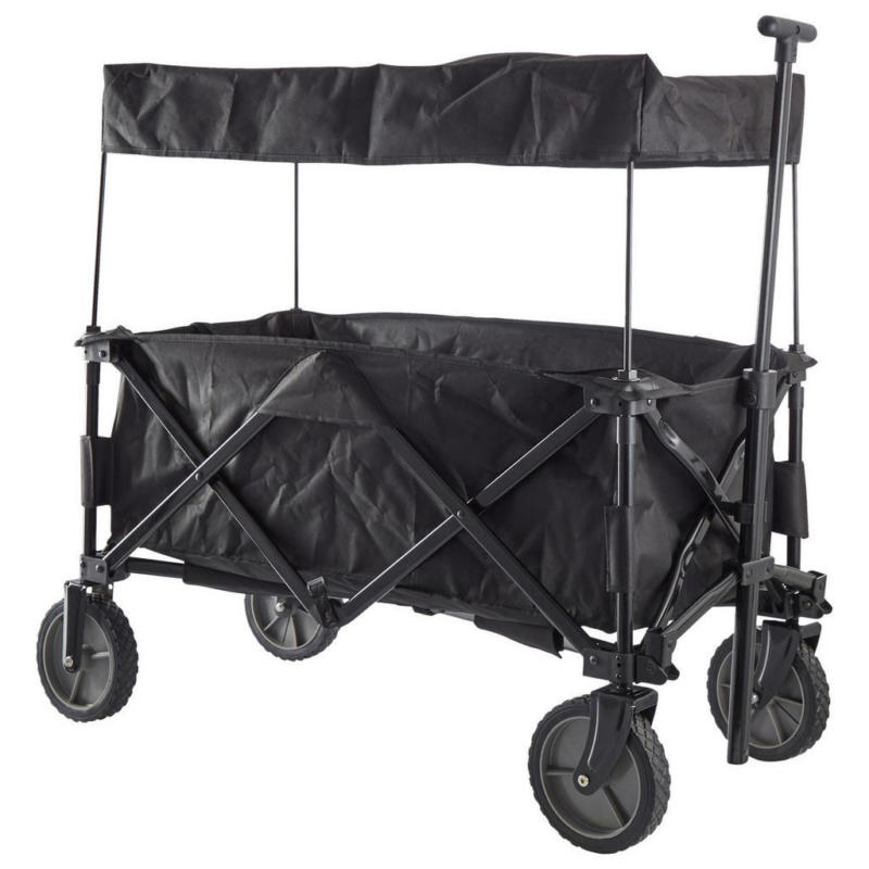 Bollerwagen Schwarz Max. 80 Kg Mit Sonnendach