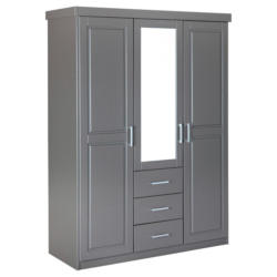 Drehtürenschrank Massiv Mit Spiegel B: 140 cm Norwin, Grau