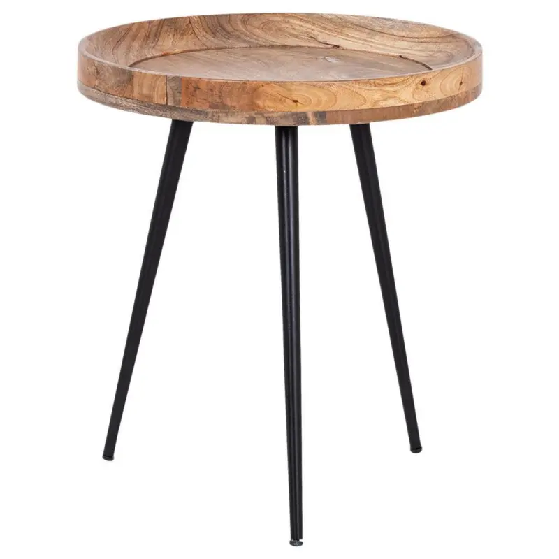 Nachttisch Braun/Schwarz Massiv H: 50 cm Ava