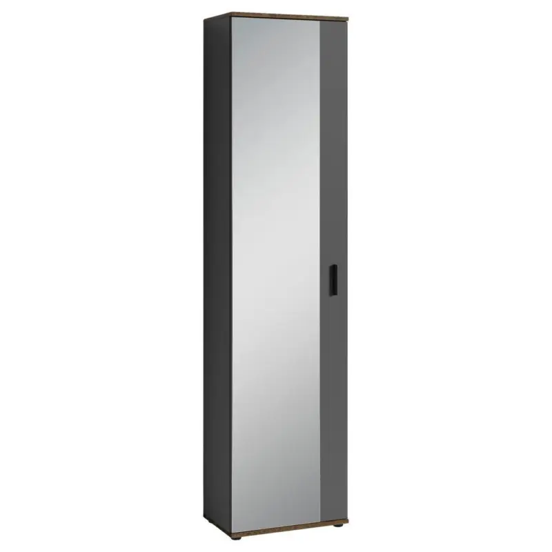 Hochschrank Jakob B: 49 cm Alteiche Dekor/Anthrazit