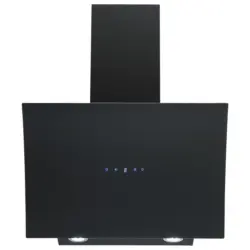 Kopffreihaube Konkave Glas/Stahl Schwarz B: 60 cm