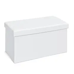 Sitzbox Setto Weiß B: 76 cm Lederlook mit Stauraum
