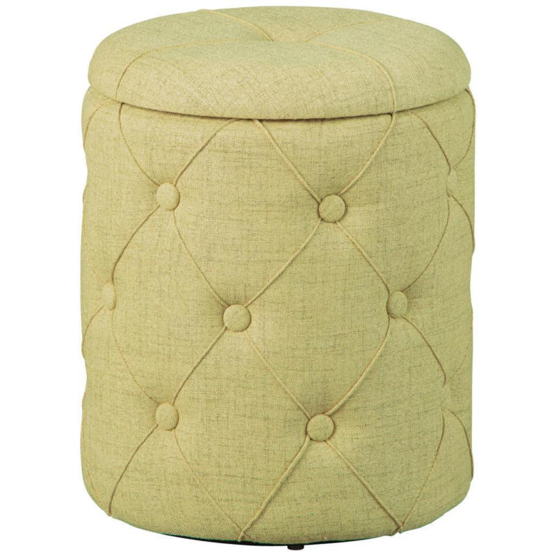 Hocker mit Stauraum Yapak Webstoff Gelbgrün H: 40cm Rund