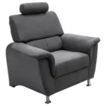 M&ouml;belix Polstersessel Mit Armlehnen Mit Kopfst&uuml;tze Pisa Anthrazit