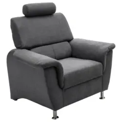 Polstersessel Mit Armlehnen Mit Kopfstütze Pisa Anthrazit