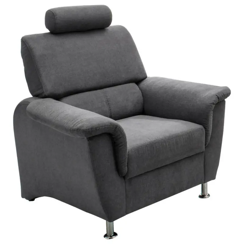 Polstersessel Mit Armlehnen Mit Kopfstütze Pisa Anthrazit