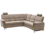 Möbelix Ecksofa mit Bettkasten Pisa + Kopfstützen Taupe