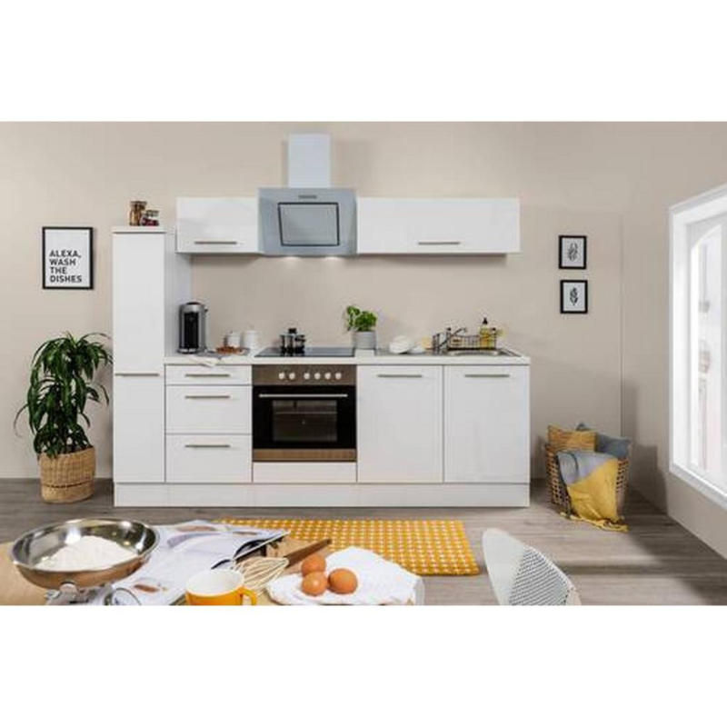 Küchenzeile Rp240wwc mit Geräten 240 cm Weiß