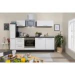 Möbelix Küchenzeile Rp250ewc mit Geräte 250 cm Grau/Weiß