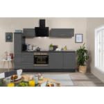Möbelix Küchenzeile Respekta Rp250ewc mit Geräte 250 cm Grau/Schwarz