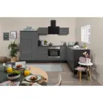 Möbelix Einbauküche Eckküche Möbelix Rp290egc mit Geräten 290x200 cm Grau
