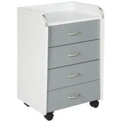 Rollcontainer Weiß/Grau Printi BxHxT 40x65x36 cm