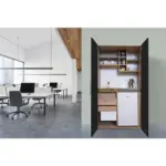 Möbelix Schrankküche mit Kühlschrank + Kochfeld 104 cm Schwarz