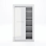 Möbelix Regal mit Schrank Pegase 101 cm Grau/Weiß