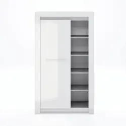Regal mit Schrank Pegase 101 cm Grau/Weiß