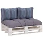 Möbelix Palettenkissen 3-Tlg 120x80 cm Blau/Grau