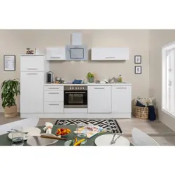 K&uuml;chenzeile mit Ger&auml;ten 280 cm Wei&szlig;