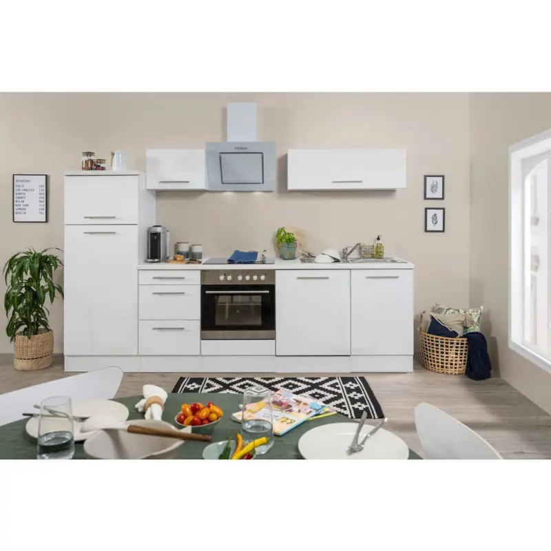 K&uuml;chenzeile mit Ger&auml;ten 280 cm Wei&szlig;