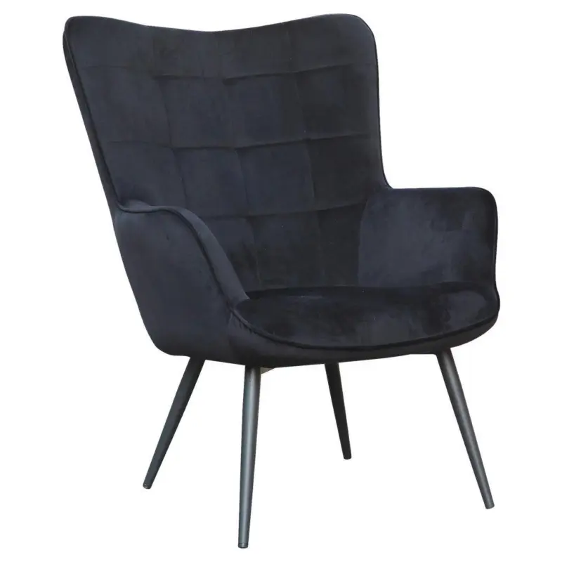 Polstersessel mit Armlehnen Uta Textil Schwarz