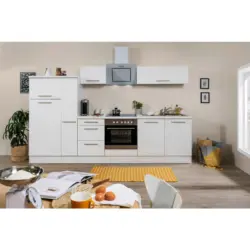 K&uuml;chenzeile mit Ger&auml;ten 300 cm Wei&szlig;